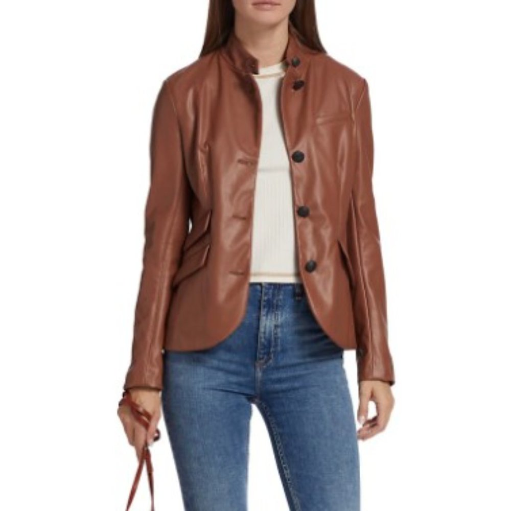 Brown Faux Leather Jacket